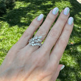 Hand model wearing marquise diamond eternity ring, New Orleans vintage fine jewelry