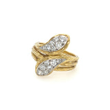 Vintage Van Cleef & Arpels yellow gold and diamond ring side profile