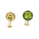 Back clasp view of 14k yellow gold peridot and tsavorite earrings – HGM Jewelry New Orleans
