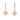 Front view of diamond drop earrings in 18K rose gold, featuring rose-cut diamonds with vintage charm