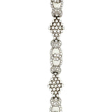 Estate diamond bracelet with 12.00 carats of round brilliant cut diamonds in 18k white gold, New Orleans vintage jewelry