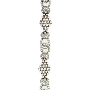 Estate diamond bracelet with 12.00 carats of round brilliant cut diamonds in 18k white gold, New Orleans vintage jewelry
