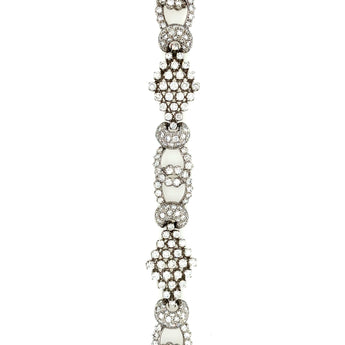 Estate diamond bracelet with 12.00 carats of round brilliant cut diamonds in 18k white gold, New Orleans vintage jewelry